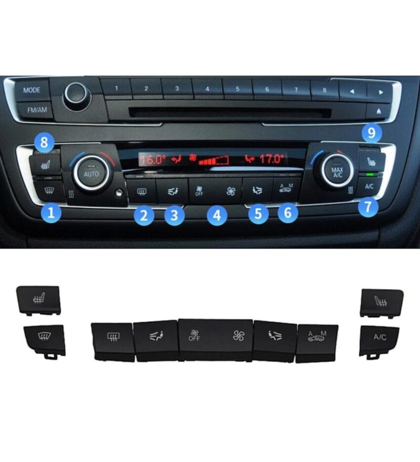 BMW F20 2012-2018 Klima Tuş Takımı Set:9ad Wender 64119287341